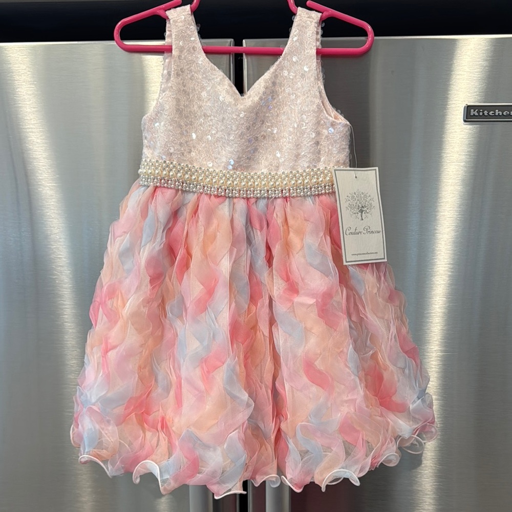 Princess Pink and White Toddler Party Dress 2T NWT